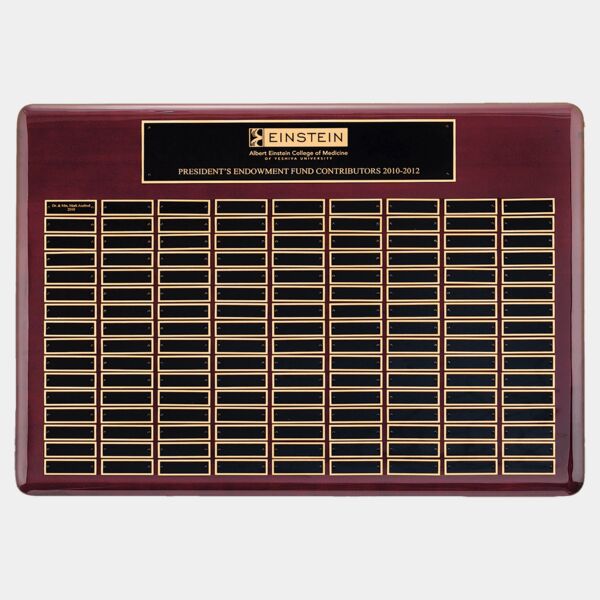 22" x 30" Piano Finish 144 Plate Perpetual Plaque with Brass Plates Thumbnail