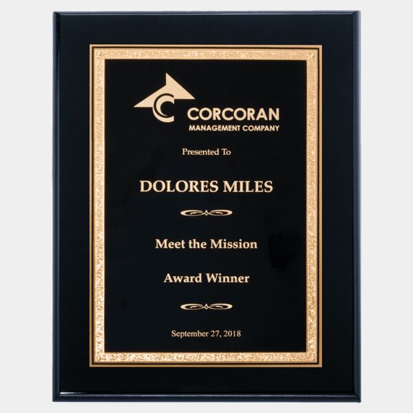 8" x 10" Airflyte High Gloss Plaque with Florentine Design LaserFX Plate Thumbnail