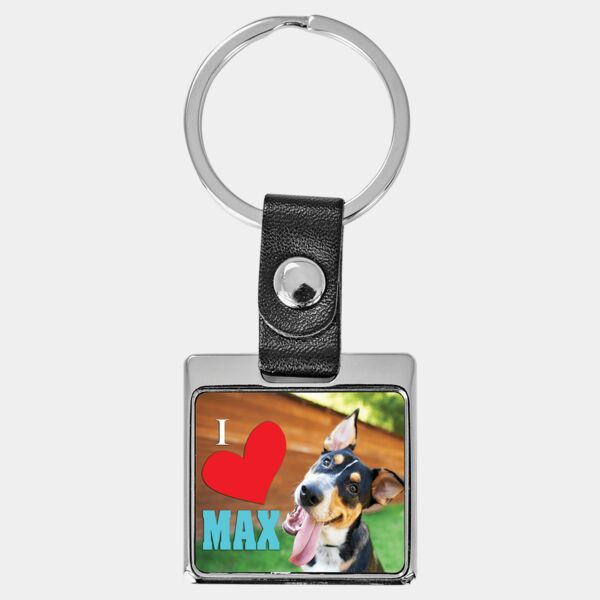 3 3/4" x 1 3/8" Square Sublimatable Keychain with Insert Thumbnail
