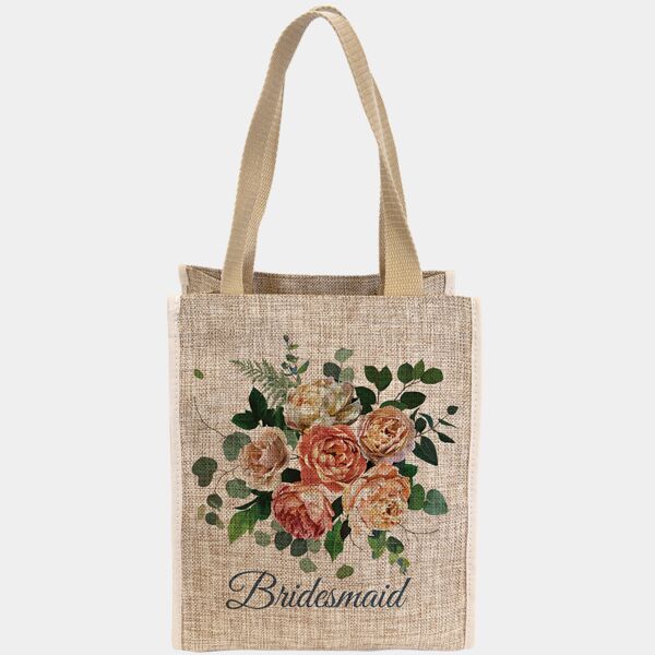 10" x 12" Burlap Sublimatable Gift Bag with 5 1/2" Gusset Thumbnail