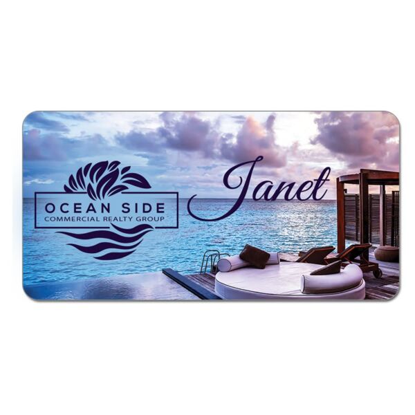 3" x 1.5" Matte Unisub Aluminum Name Badge with Radius Corners Thumbnail