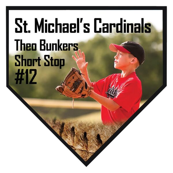 10" x 10" Unisub Sublimatable Large Home Plate Plaque with Edge Thumbnail