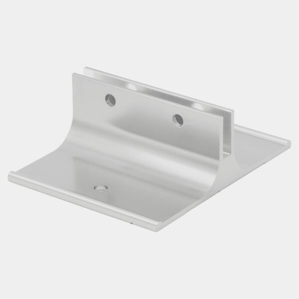 2", Satin , Kota Pro Aluminum Corridor Bracket, Fits 1/8" Thick Plastic Insert Thumbnail