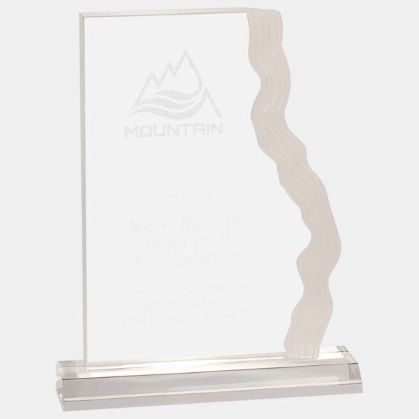 5 3/4" x 8" Frosted Waterfall Edge Acrylic with 6 1/2" Base Thumbnail