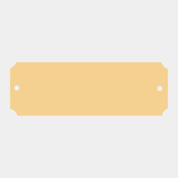 7/8" x 2 1/2" Brushed Brass Plate with Notched Corners and T wo Holes Thumbnail