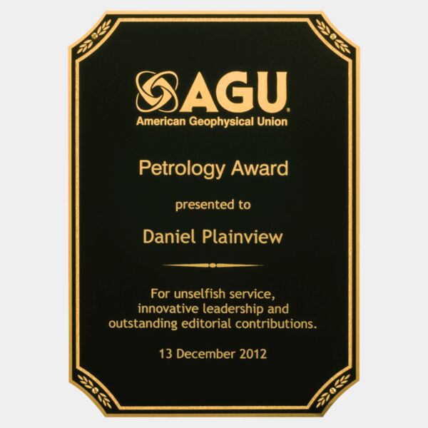 7" x 10" Textured LaserFX Plate with Notched Corners, Leaf Florentine Border and Four Holes Thumbnail