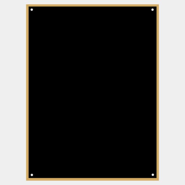 4" x 6" Laserable Brass Square Corner Plaque Plate with Thin Border and 4 Holes Thumbnail