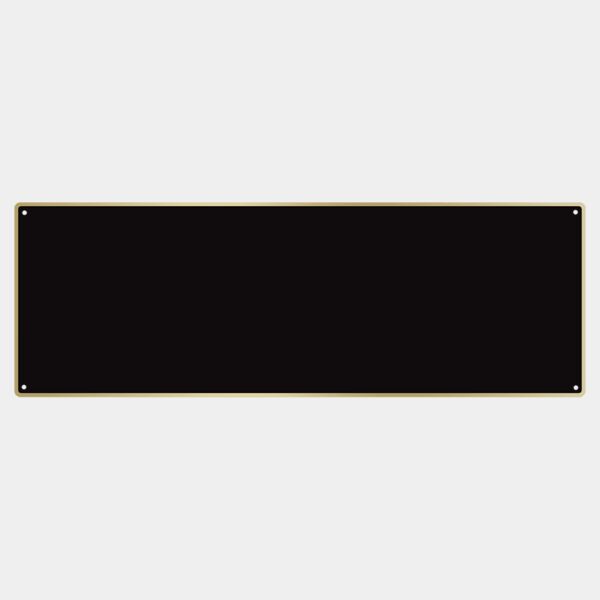 3 1/2" x 10 1/8" Laserable Brass Plate with Thin Border, 4 Holes, and Rounded Corners Thumbnail