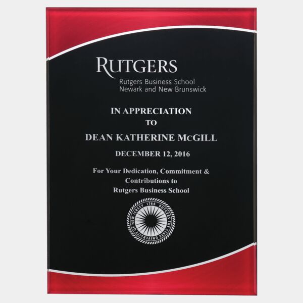 6" x 8" Acrylic Plaque Plate with Border and Center Thumbnail