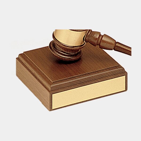 4 1/2" x 4 1/2" Gavel Sounding Block with Plate for Personalization (Gavel Sold Separately) Thumbnail